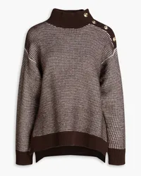 Claudie Pierlot Button-detailed knitted turtleneck sweater - Brown Brown