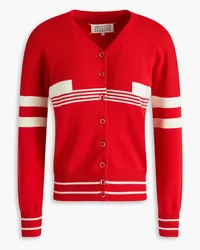 Maison Margiela Striped wool and cotton-blend cardigan - Red Red