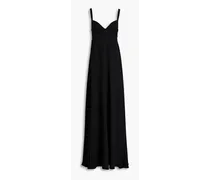Cutout silk-crepe gown - Black