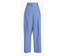 Slub woven tapered pants - Blue