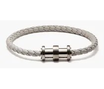 Braided leather bracelet - Gray