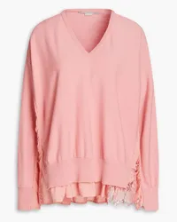 Stella McCartney Lace-trimmed layered wool sweater - Pink Pink