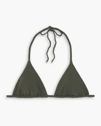 Totême Braided halterneck triangle bikini top - Green Green