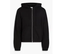 French cotton-terry zip-up hoodie - Black