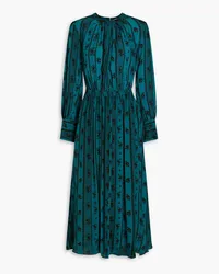 Antik Batik Nolan cutout floral-print crepe de chine midi dress - Blue Blue