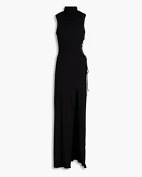 NICHOLAS Raquel lace-up draped stretch-crepe gown - Black Black