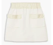 Free To satin-trimmed cotton mini skirt - White