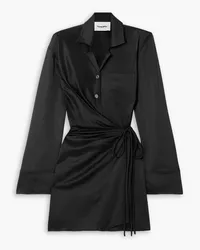 Nanushka Xaviera wrap-effect draped satin shirt dress - Black Black