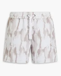 Frescobol Carioca Short-length printed swim shorts - Neutral Neutral