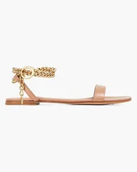 Gianvito Rossi Chain-trimmed leather sandals - Pink Pink