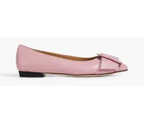 Buckled leather point-toe flats - Pink