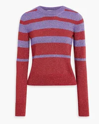 Paco Rabanne Metallic striped knitted sweater - Red Red