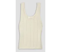 Casey cable-knit cotton tank - White