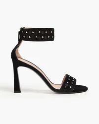 Alberta Ferretti Crystal-embellished laser-cut suede sandals - Black Black