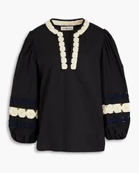 Tory Burch Yoyo embellished cotton blouse - Black Black