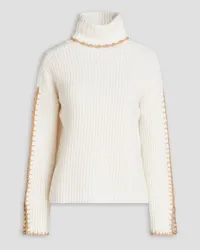 Autumn Cashmere Ribbed-knit turtleneck sweater - White White