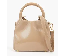 Madeleine patent-leather tote - Neutral