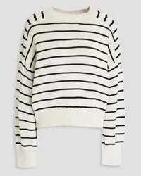 Brunello Cucinelli Sequin-embellished striped cotton sweater - White White