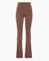 Simon Miller Saturn metallic ribbed-knit flared pants - Brown Brown