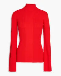 Safiyaa Cherine ribbed-knit turtleneck sweater - Red Red