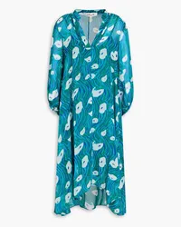 Diane von Furstenberg Ileana printed georgette dress - Blue Blue