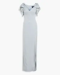 Marchesa Embellished satin-crepe gown - Blue Blue