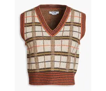 Jacquard-knit wool-blend vest - Neutral