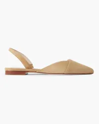 Porte & Paire Suede slingback point-toe flats - Neutral Neutral