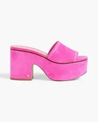 Veronica Beard Dessie suede platform mules - Pink Pink