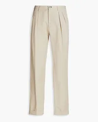 Slowear Incotex pleated linen and cotton-blend twill chinos - Neutral Neutral