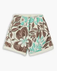 RACIL Floral-print cotton-terry shorts - Green Green