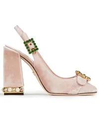 Dolce & Gabbana Embellished velvet slingback pumps - Pink Pink