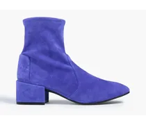 Accordion stretch-suede sock boots - Blue