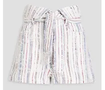 Striped tweed shorts - White