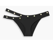 Donia cutout embellished bikini briefs - Black