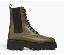 Pesaro leather combat boots - Green