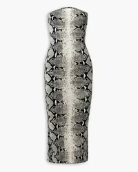 KHAITE Rumer strapless jacquard-knit midi dress - Animal print Animal