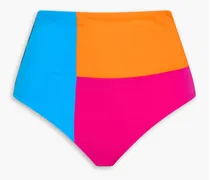 Lydia color-block high-rise bikini briefs - Pink
