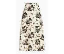 Amelie floral-print TENCEL™ Lyocell-twill midi skirt - White