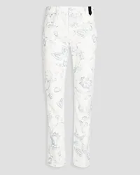 Erdem Oliver slim-fit floral-print denim jeans - White White