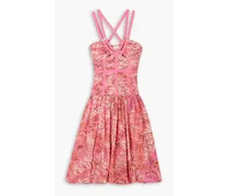 Kaia floral-print cotton-poplin dress - Pink