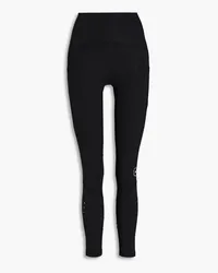 adidas Cropped logo-print stretch-jersey leggings - Black Black