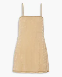 Alexander Wang Crystal-embellished tulle mini dress - Neutral Neutral