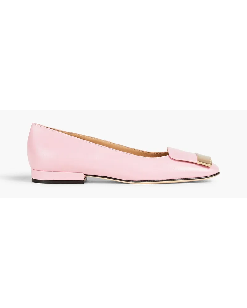 Sergio Rossi Embellished leather flats - Pink Pink