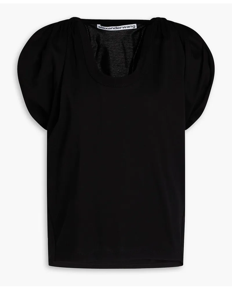 Alexander Wang Ruched cotton-jersey T-shirt - Black Black
