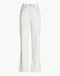 Maje Glittered high-rise straight-leg jeans - Blue Blue