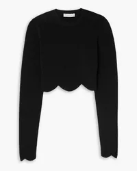 J.W.Anderson Scalloped cropped jersey top - Black Black