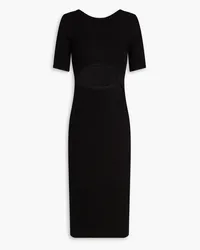 Enza Costa Cutout ribbed jersey midi dress - Black Black