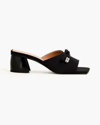 Ganni Embellished satin mules - Black Black