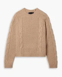 Nili Lotan Marta cable-knit cashmere and silk-blend sweater - Neutral Neutral